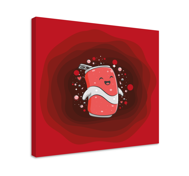 Happy soda character platno z drugimi napisi - TenStickers