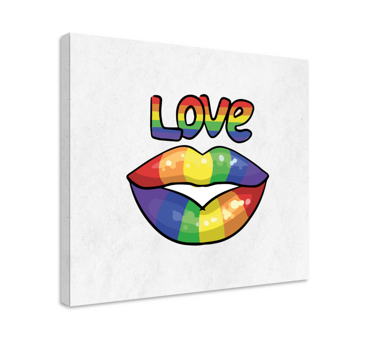 Colorful love lips platno z motivacijskim citatom - TenStickers