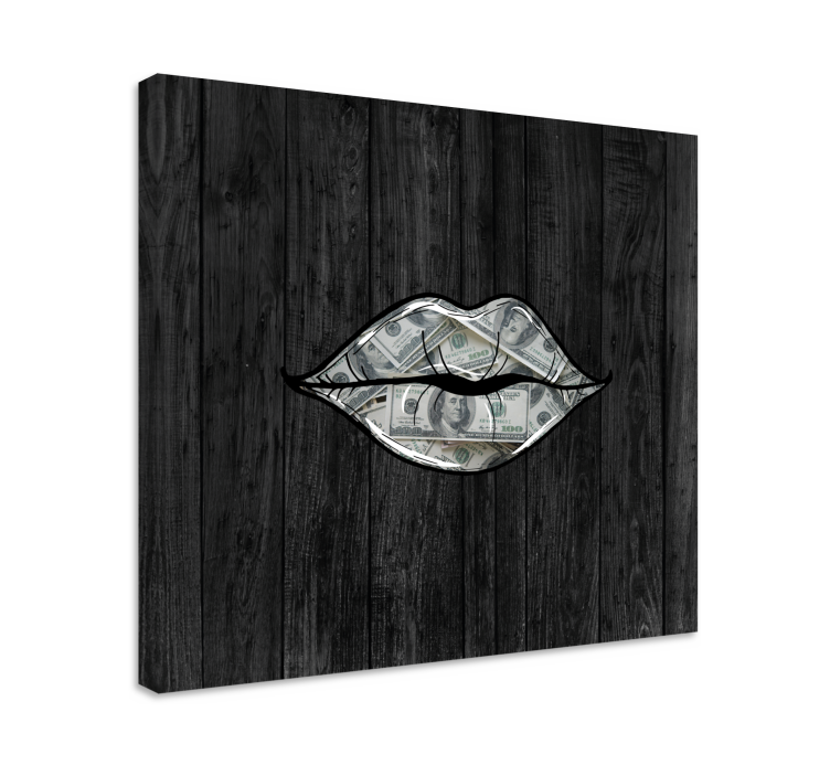 Lips with cash platno slikanje dekoracija - TenStickers