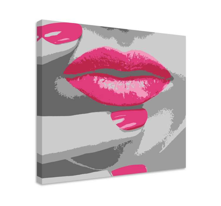 Pink lip detail krogovna slika na platnu - TenStickers