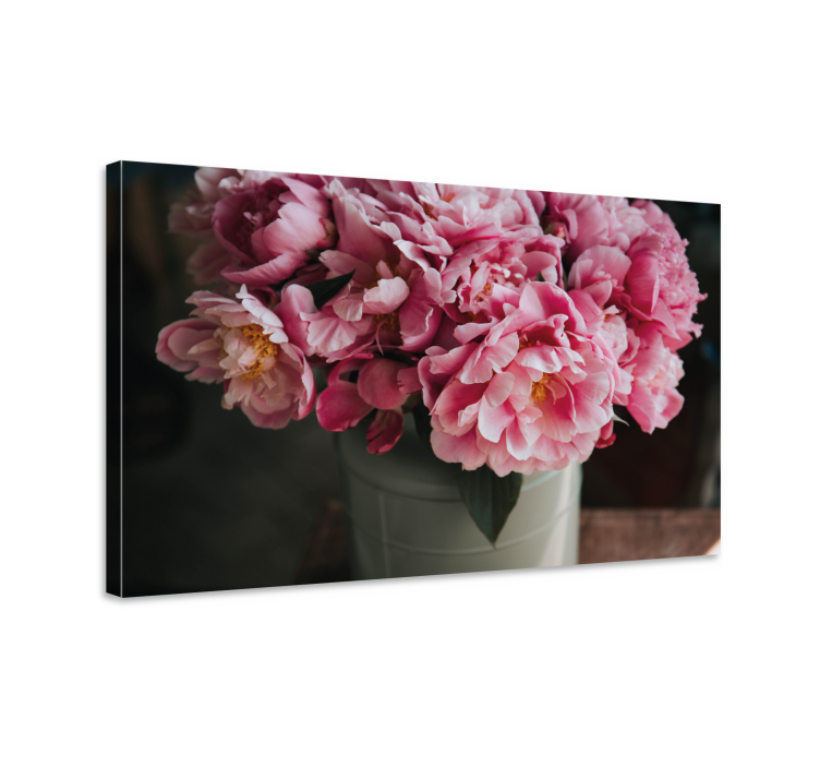 Pink peony arrangement slikarsko platno z rožami - TenStickers