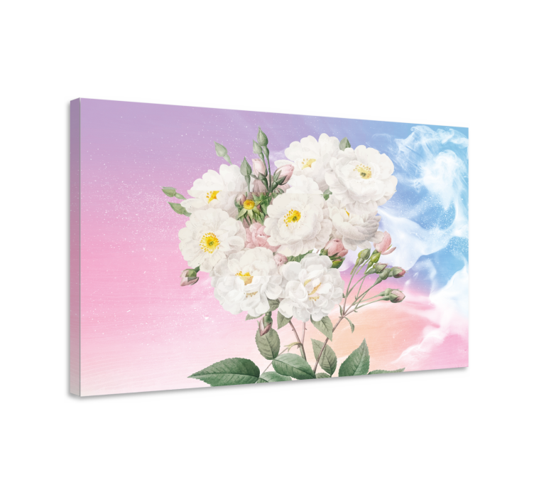 White floral bouquet slikarsko platno z rožami - TenStickers