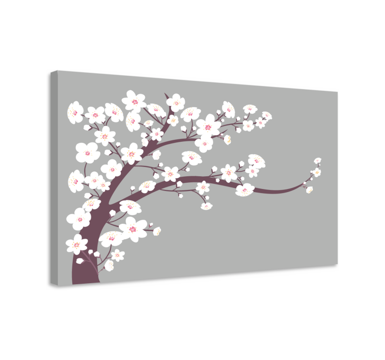 Sakura blossom stalk slikarsko platno z rožami - TenStickers