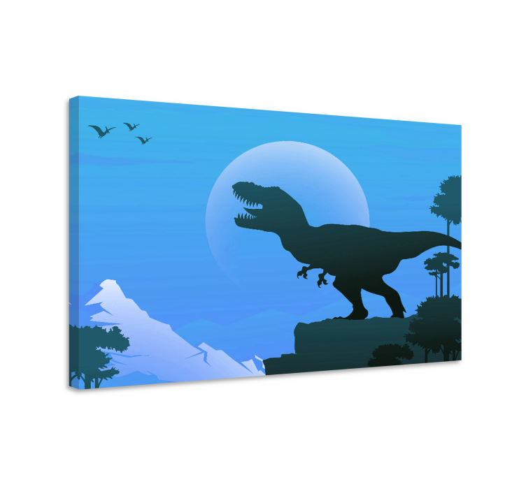 T-rex silhouette platno s sliko dinozavra - TenStickers
