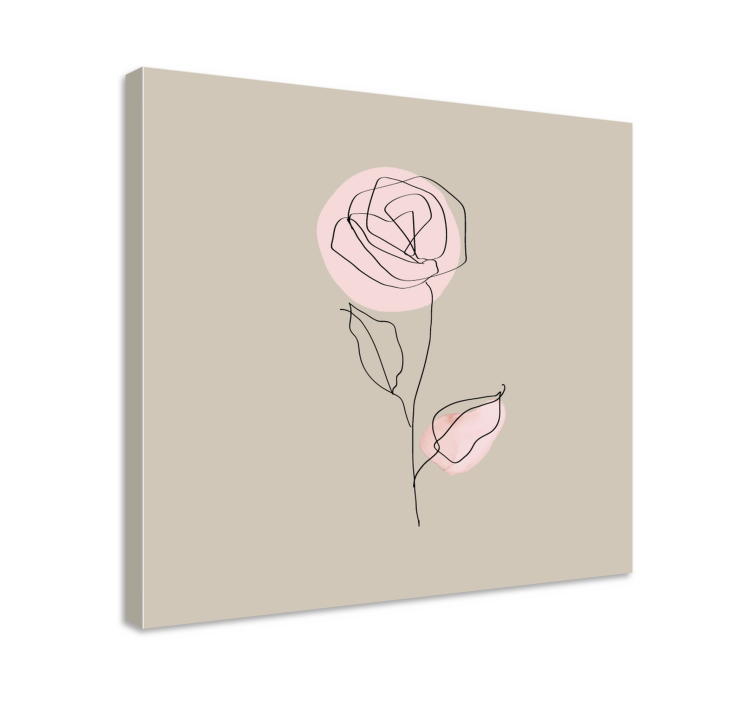 Elegant line rose slikarsko platno z rožami - TenStickers