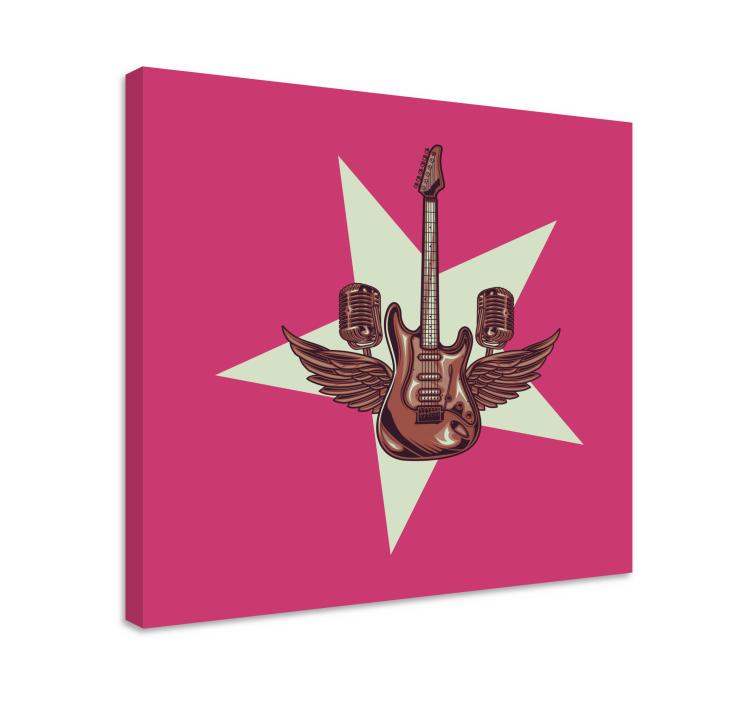 Electric guitar wings platno slikanje glasbe - TenStickers