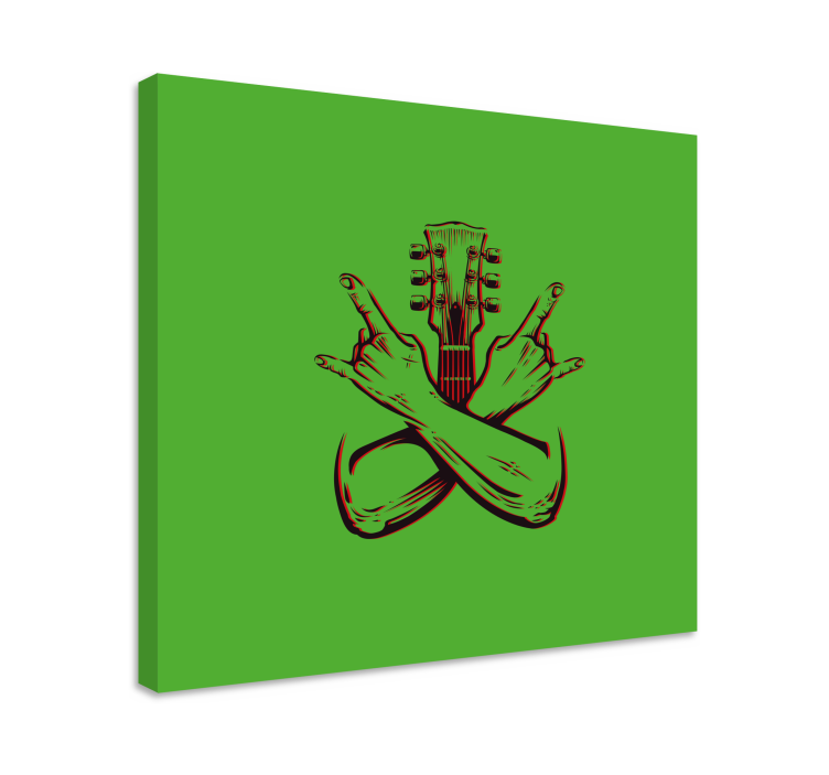 Guitar hand symbol platno slikanje glasbe - TenStickers