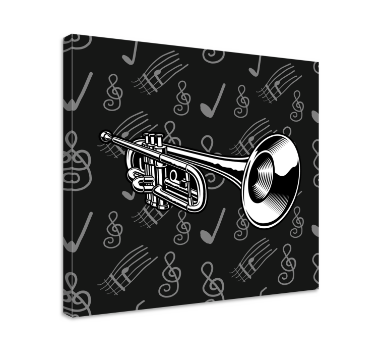 Musical brass trumpet platno slikanje glasbe - TenStickers