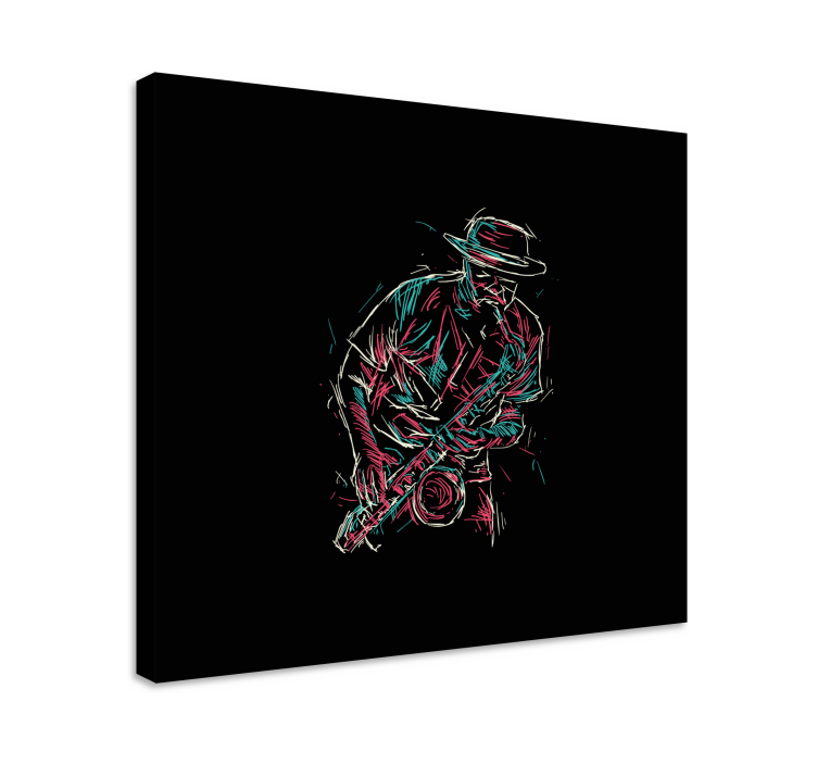 Saxophone player platno slikanje glasbe - TenStickers