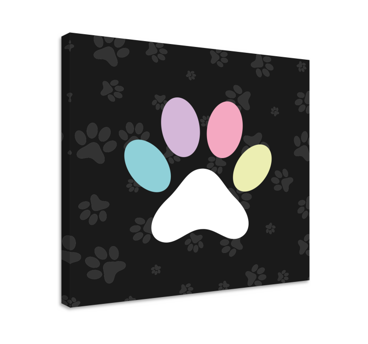 Colorful paw print platno slikarstvo pes - TenStickers