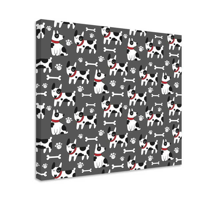 Playful dog patterns platno slikarstvo pes - TenStickers