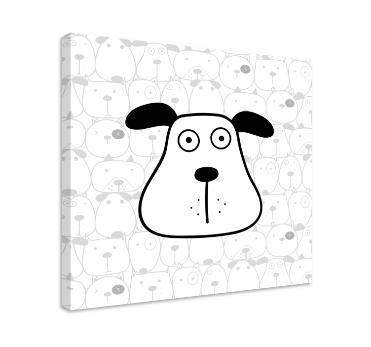 Cartoon dog head platno slikarstvo pes - TenStickers