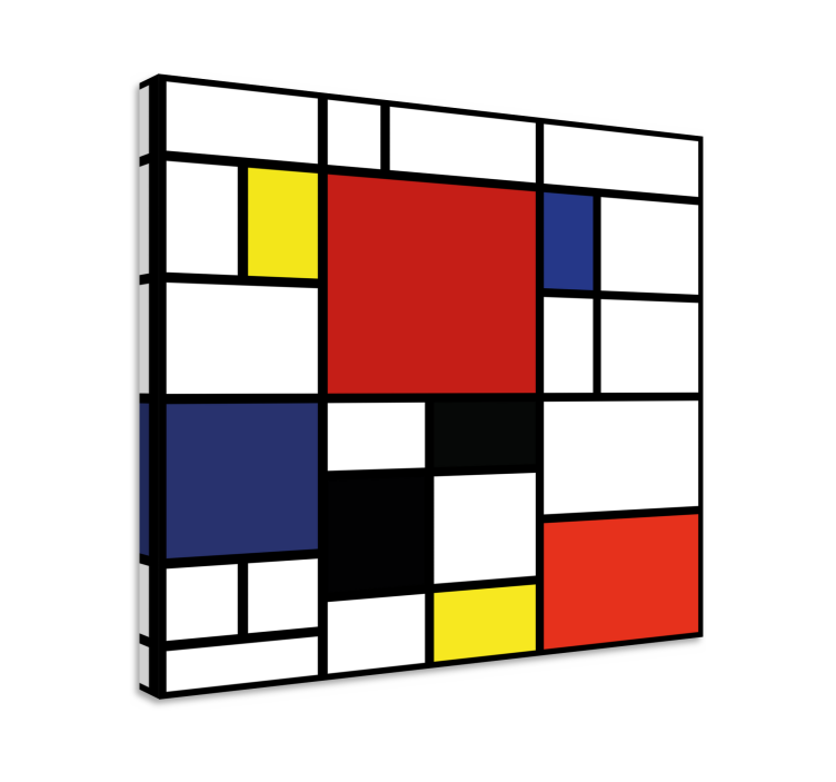 Geometric color blocks povzetek na platnu - TenStickers