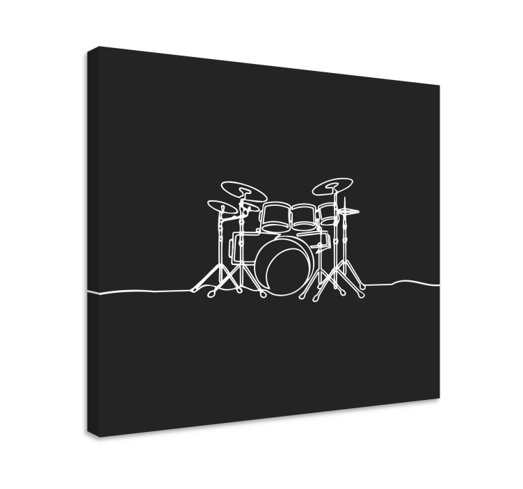 Drum set outline platno slikanje glasbe - TenStickers