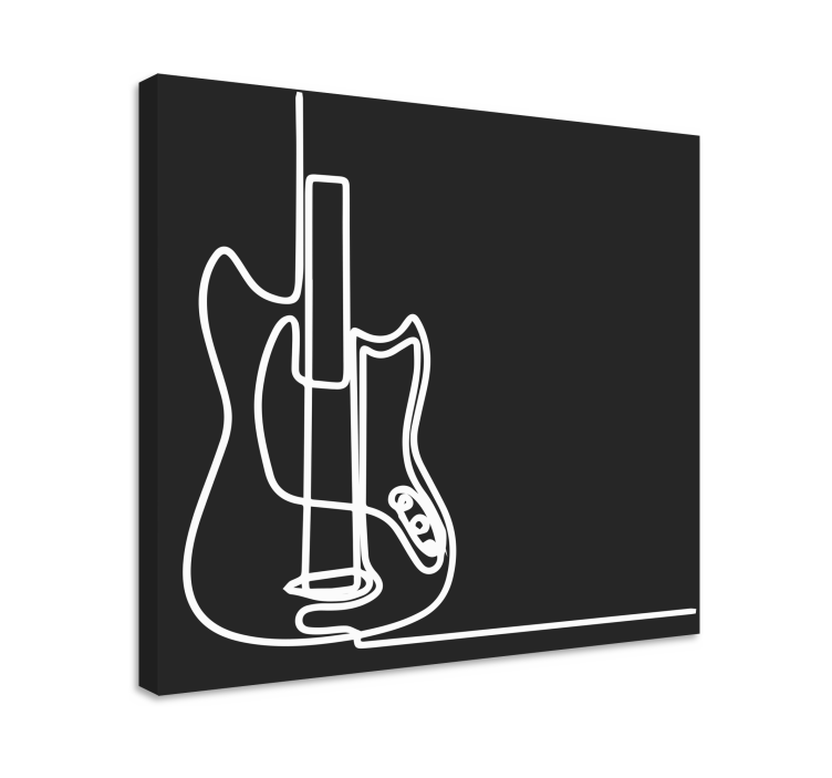 Electric guitar outline platno slikanje glasbe - TenStickers
