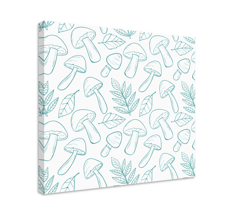 Mushroom leaf pattern slikarsko platno z rastlinami - TenStickers