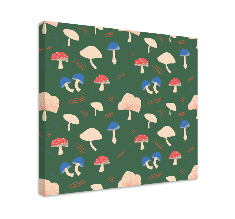 Mushroom patterns slikarsko platno z rastlinami - TenStickers