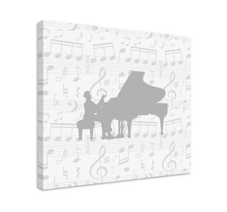 Piano melodies silhouette platno slikanje glasbe - TenStickers