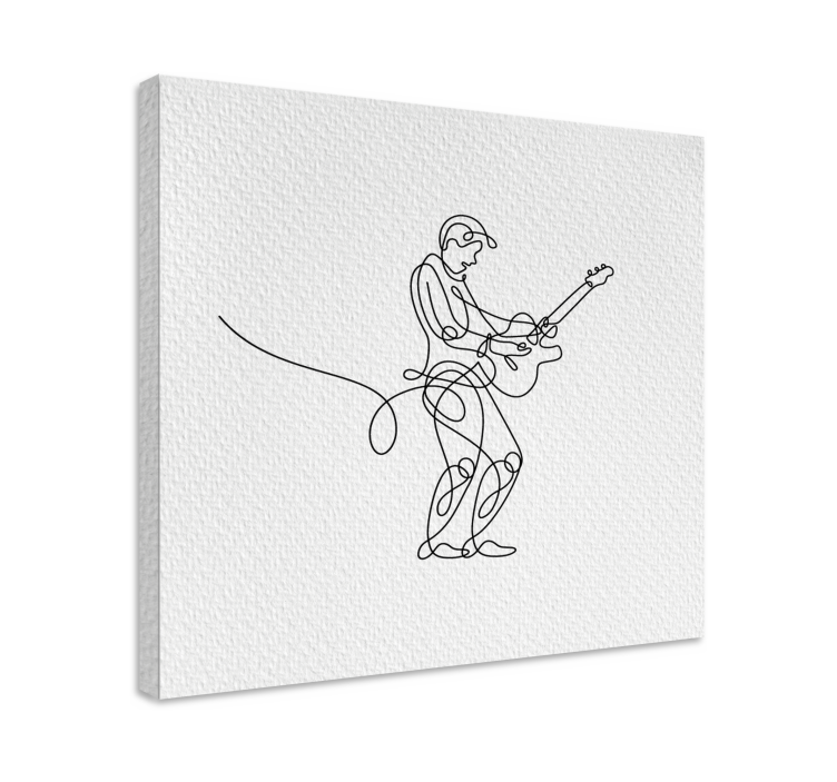 Musician playing guitar na platnu slikanje glasbe - TenStickers