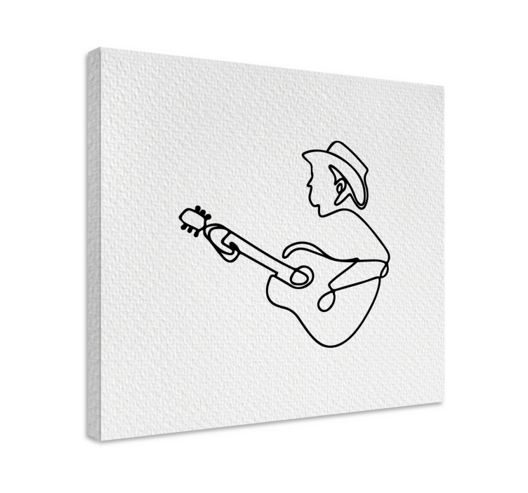 Guitar playing cowboy platno slikanje glasbe - TenStickers