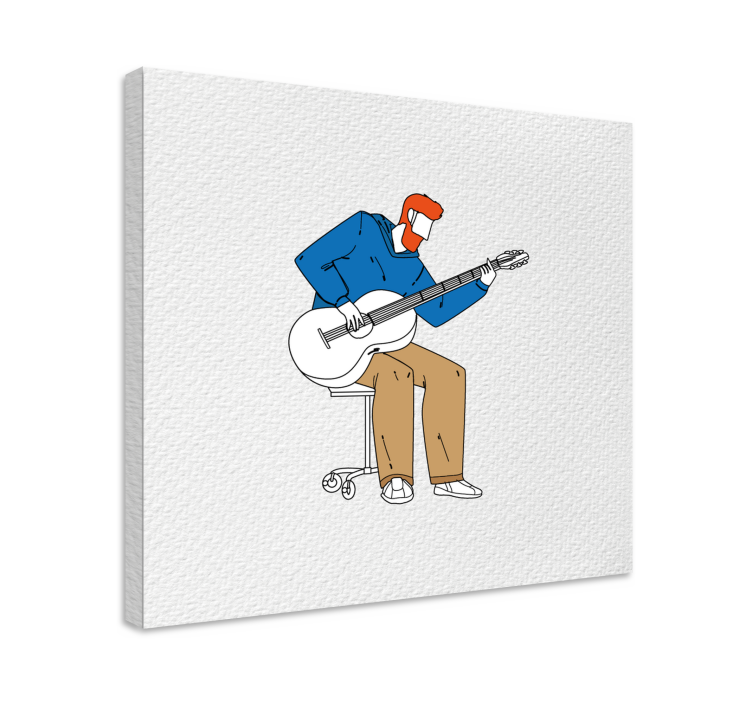 Guitarist performing music na platnu - TenStickers