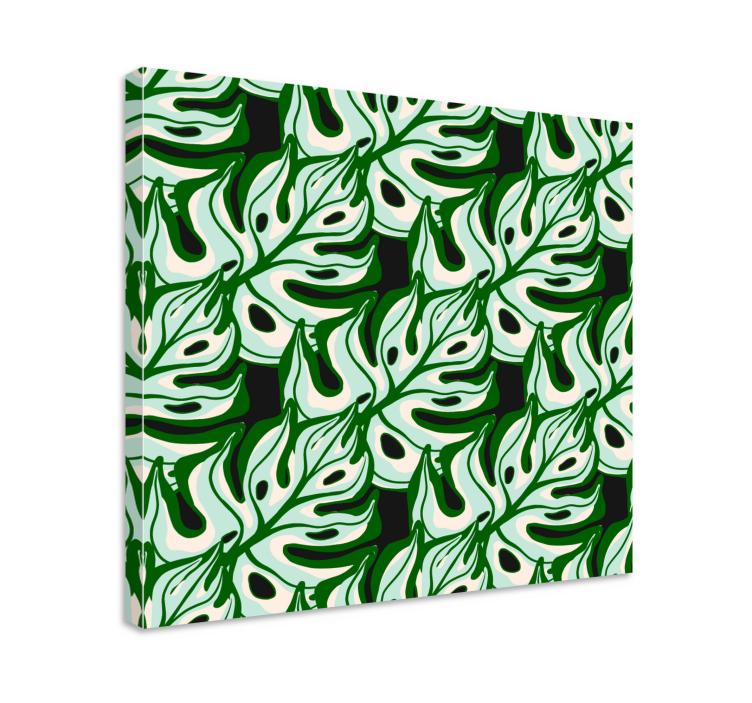 Monstera leaf pattern slikarsko platno z rastlinami - TenStickers
