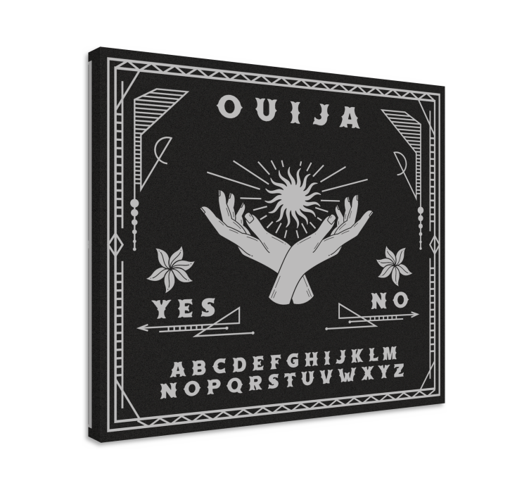 črno-beli odtisi na domačem platnu ouija board - TenStickers