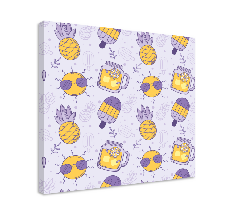 Sunny pineapple treats slikarska platna s sadjem - TenStickers