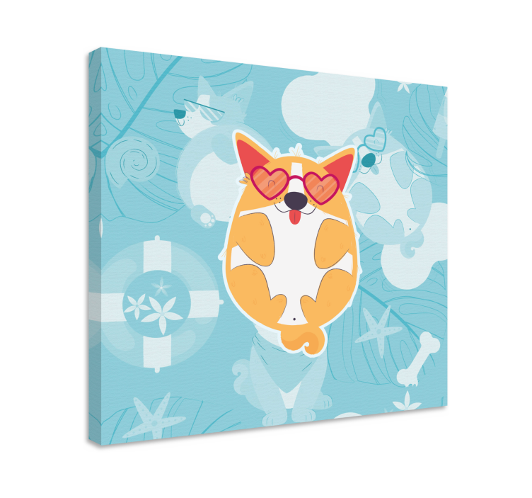 Charming corgi relaxing platno slikarstvo psa - TenStickers