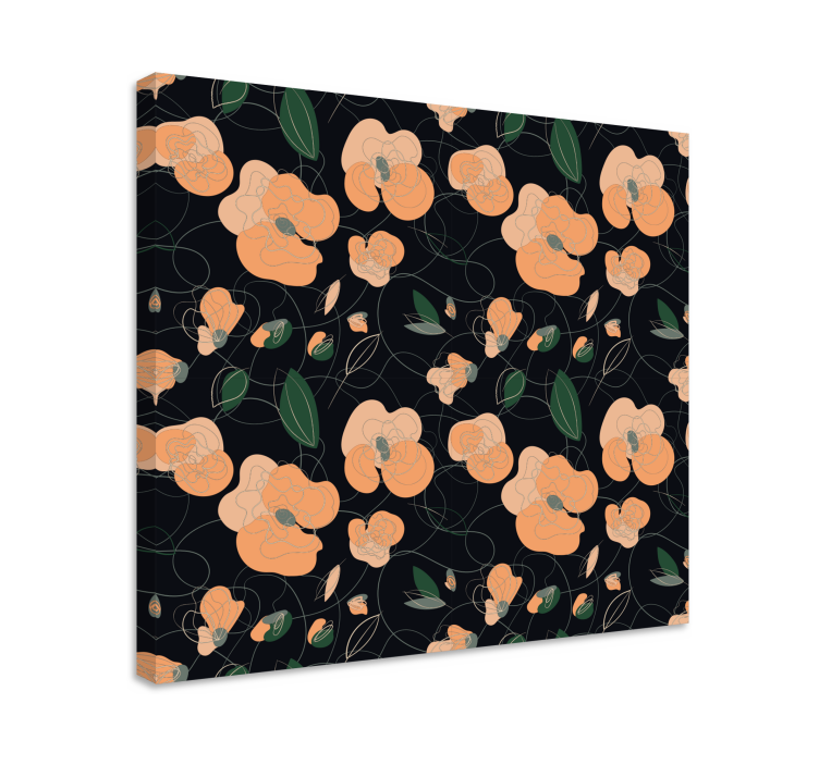 Elegant floral motif slikarsko platno z rožami - TenStickers
