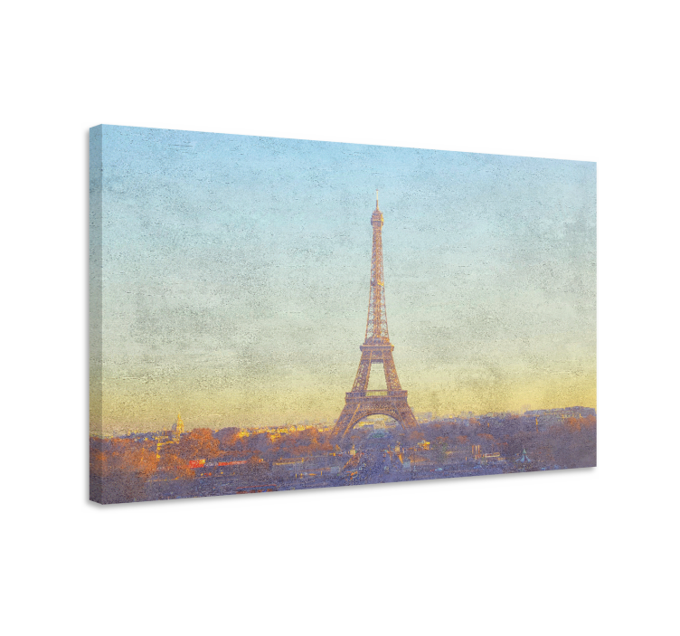 Eiffel tower landscape platno z mestnimi motivi - TenStickers