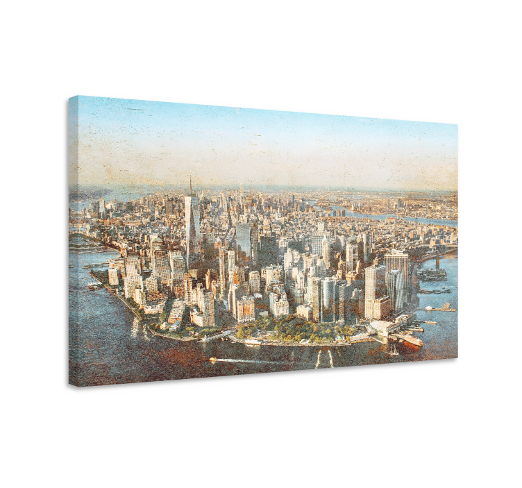 Aerial view manhattan na platnu z mestnimi motivi - TenStickers