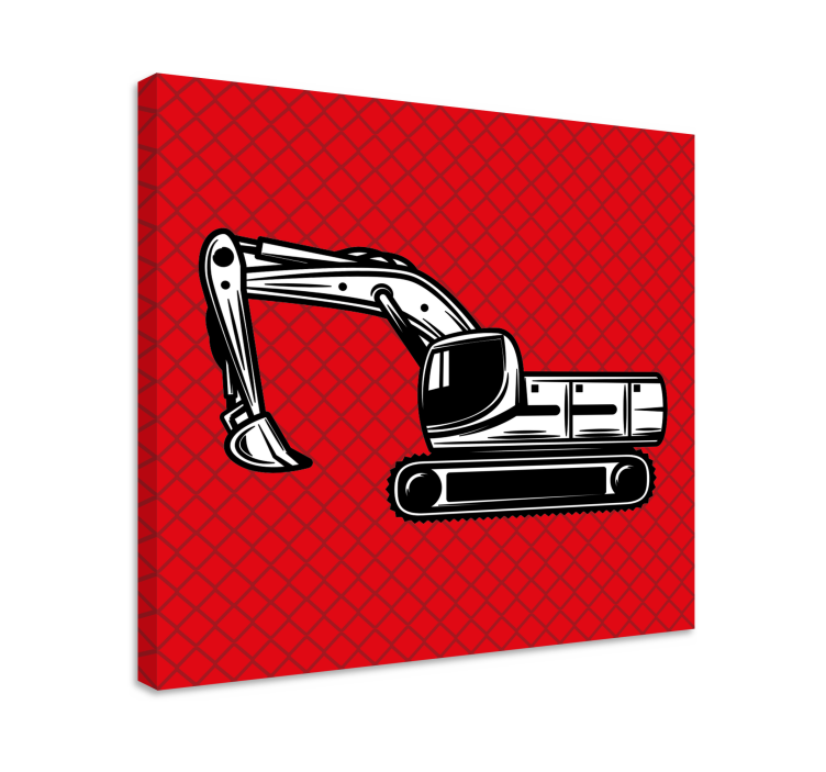 Excavator construction vehicle na platnu za šport - TenStickers