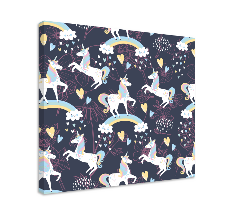 Enchanting unicorns playing na platnu - TenStickers