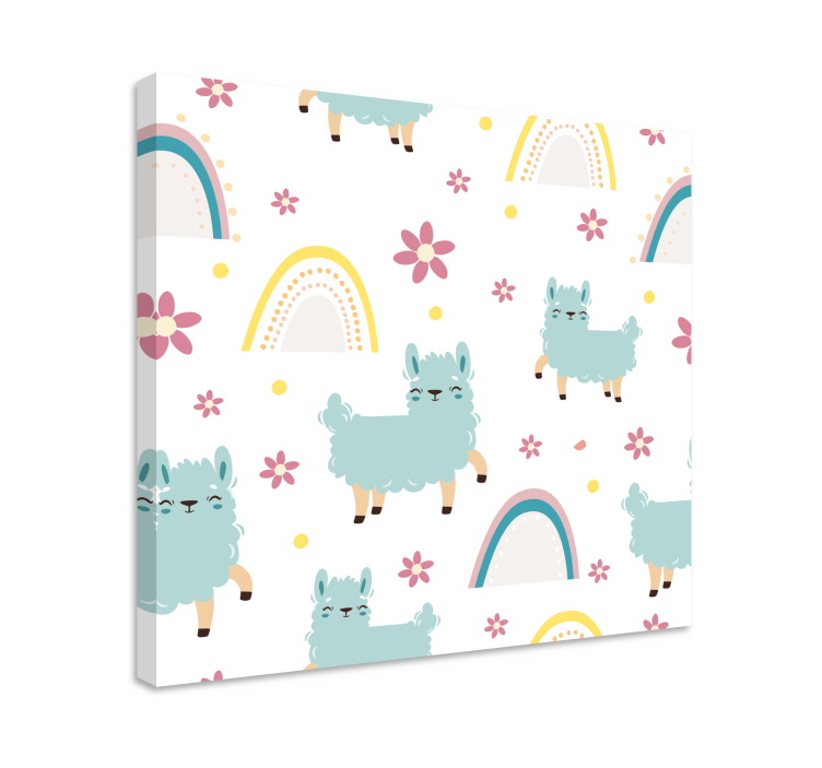 Llama and floral platna slike z motivi živali - TenStickers