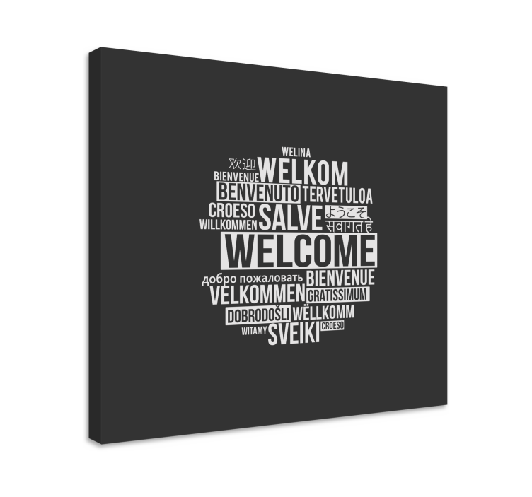 Global welcome message na platnu za notranjo opremo - TenStickers