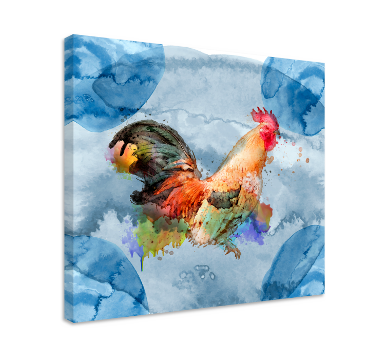 Rooster splashes platna slike z motivi živali - TenStickers