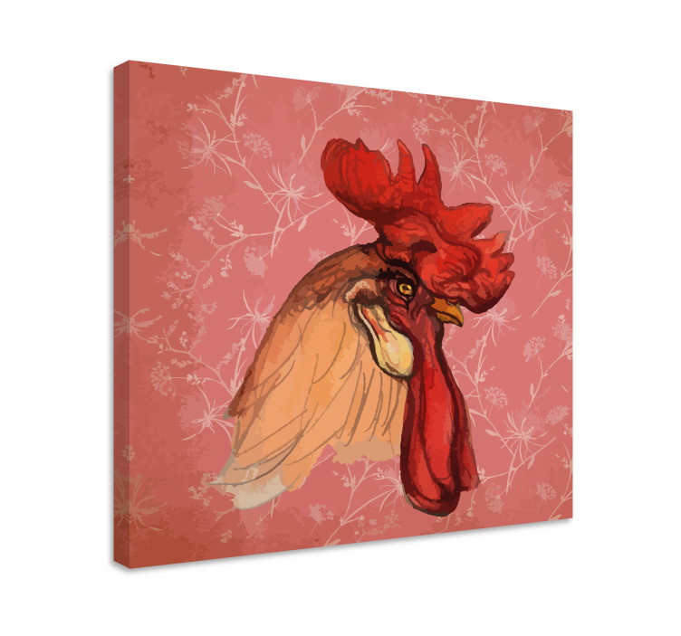 Rooster illustration platno slikarstvo psa - TenStickers
