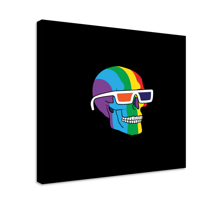 Rainbow skull spectacles sadna slikarska platna - TenStickers
