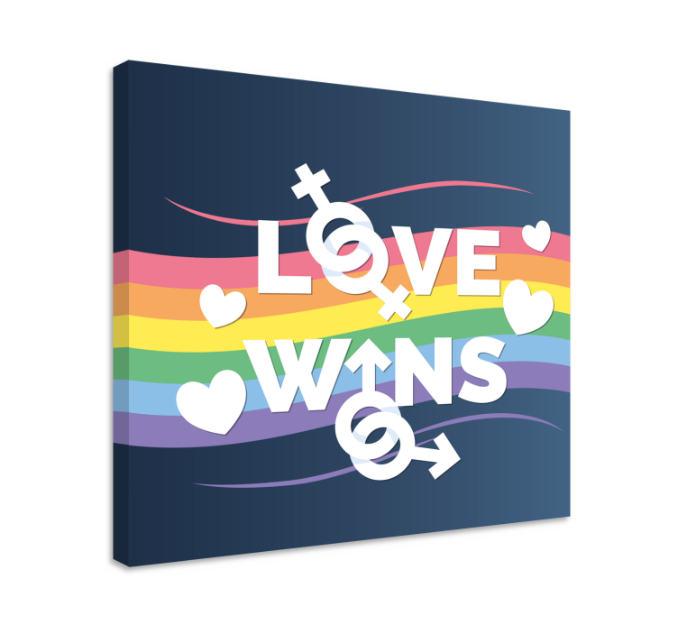 Love wins message platno s citatom za notranjo opremo - TenStickers