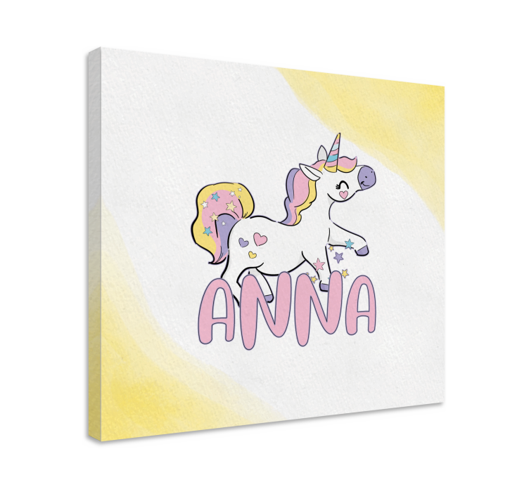 Happy unicorn character platno s sliko samoroga - TenStickers