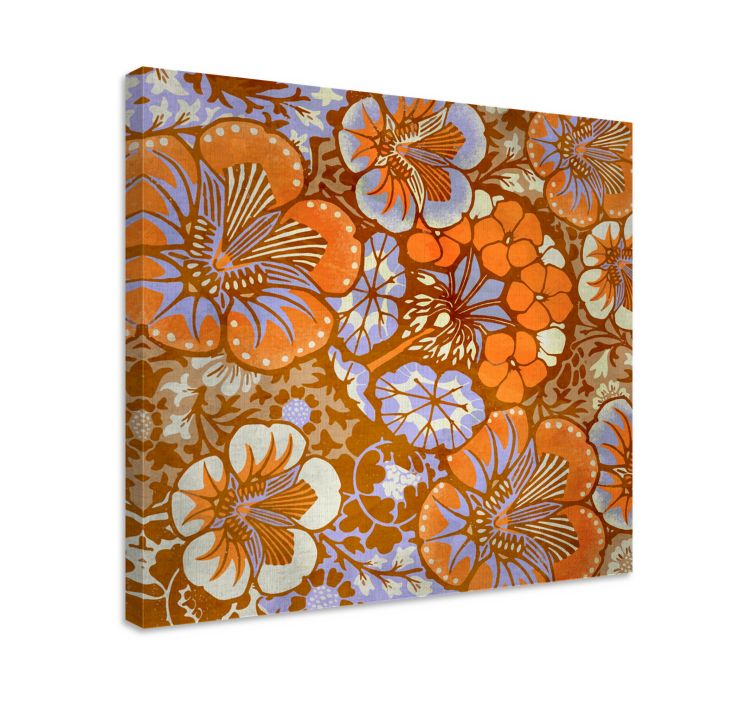 Vibrant floral pattern slikarsko platno z rožami - TenStickers