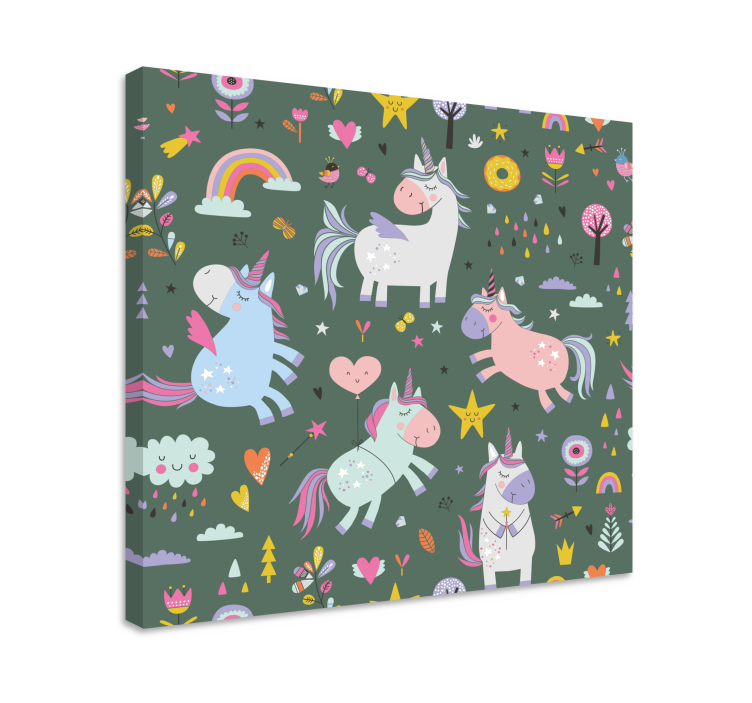 Magical unicorn parade platno s sliko samoroga - TenStickers