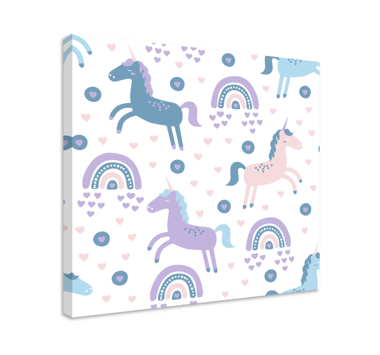Playful unicorn patterns in platno slikanje jelena - TenStickers