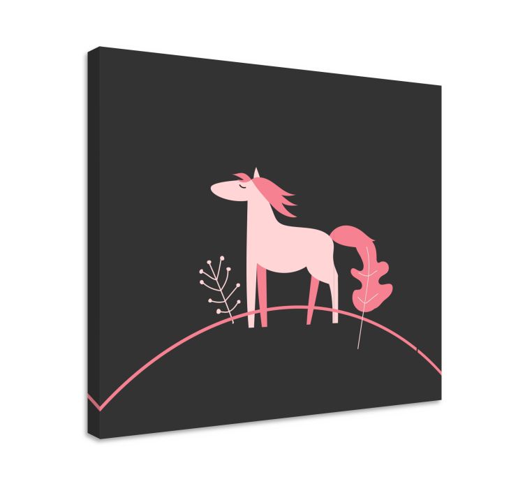 Stylish pink horse platno slika konj - TenStickers