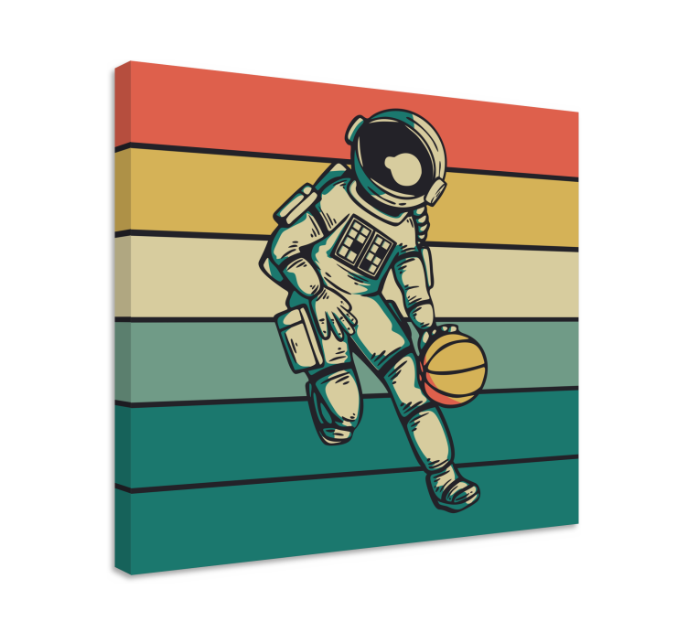 Cosmonaut engaged in basketball na platnu šport - TenStickers
