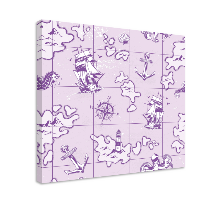 Vintage nautical compass slikanje na platnu - TenStickers