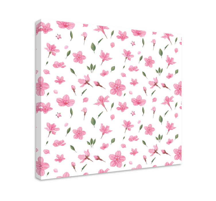 Blooming floral pattern slikarsko platno z rožami - TenStickers