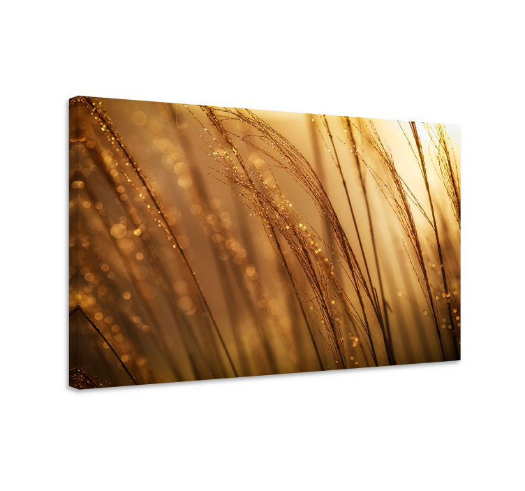 Golden grass texture slikarsko platno z rastlinami - TenStickers