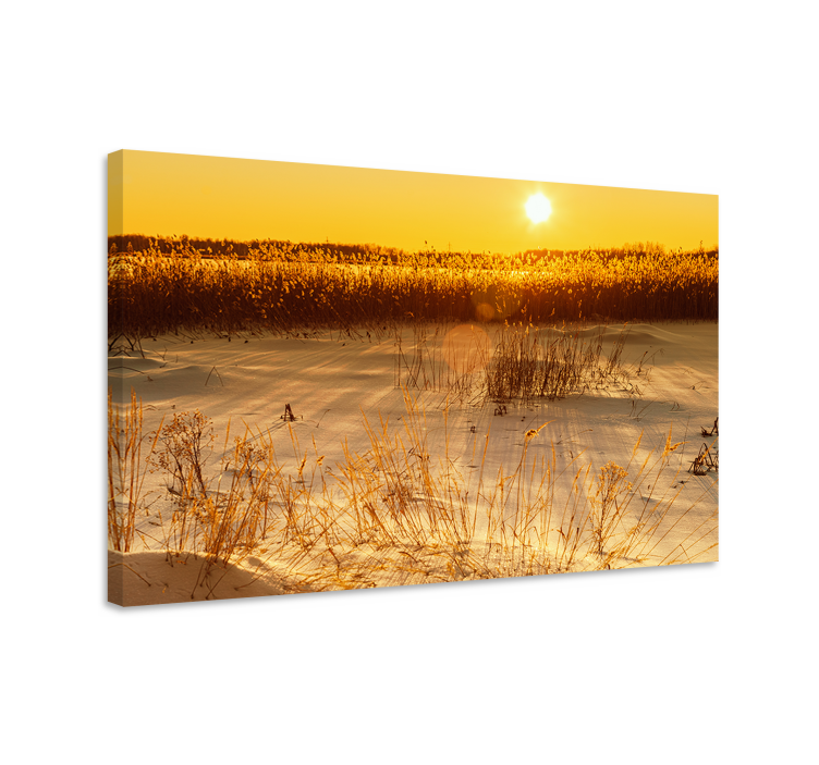 Golden sunrise landscape platno slika zemljevidov - TenStickers